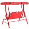 Costway Kids Patio Swing Chair Children Porch Bench Canopy 2 Person Yard Furniture red